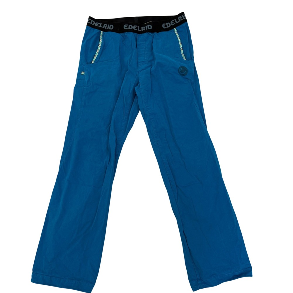 Edelrid Womens Blue Climbing Pants Elastic Waist Technical Bouldering Size L